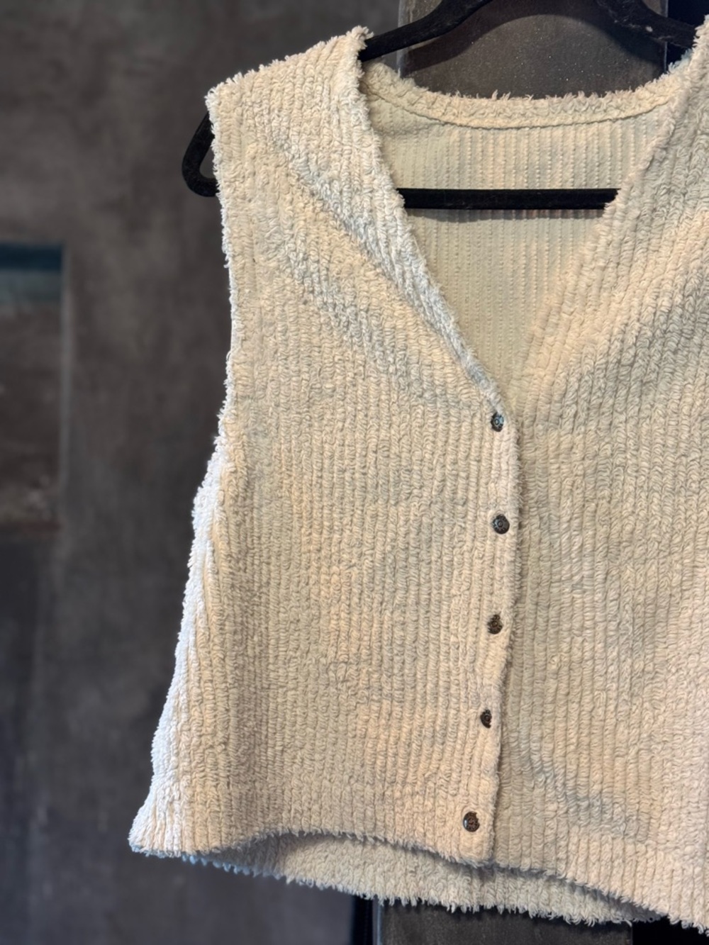 Handmade Cotton Chenille Button-Front Vest